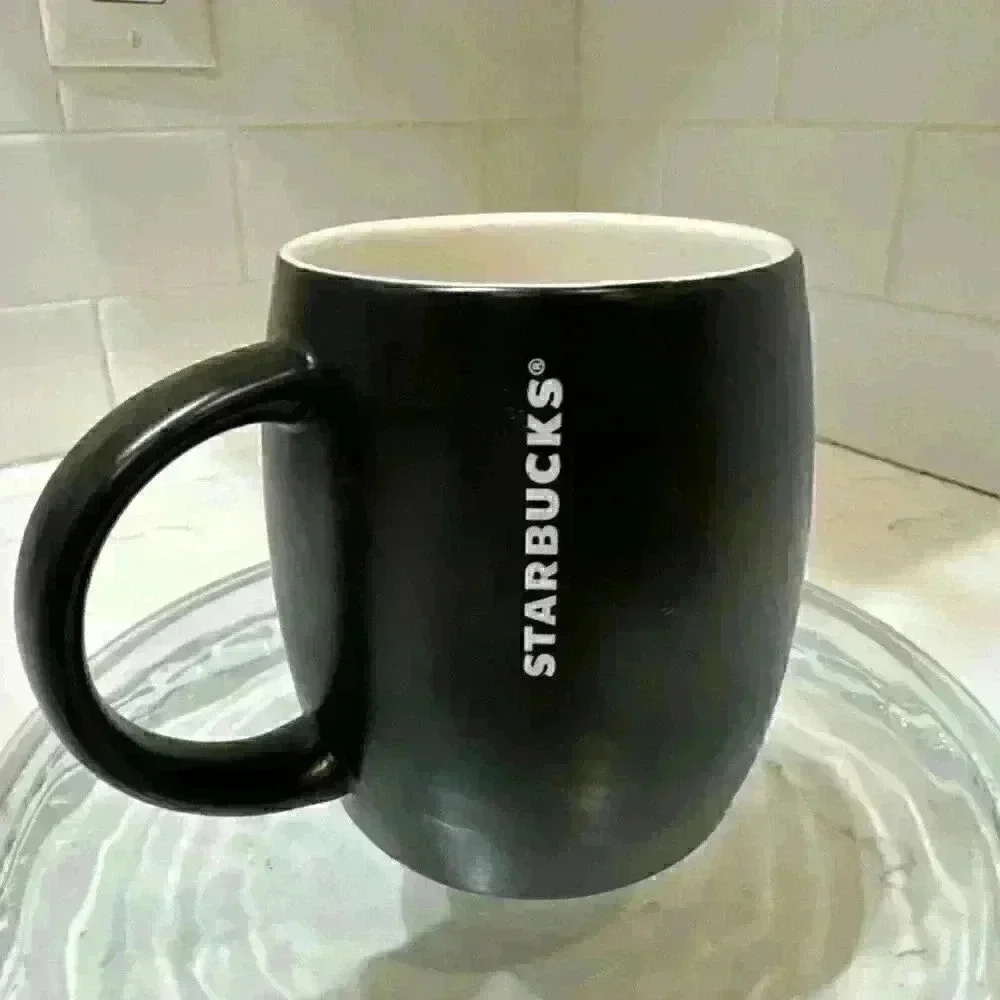 Starbucks Coffee Mug Mermaid Logo Black Ceramic